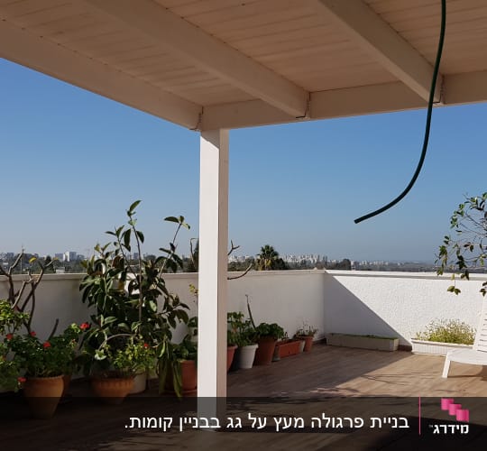 עציצים עם צמחים על רצפת עץ במרפסת